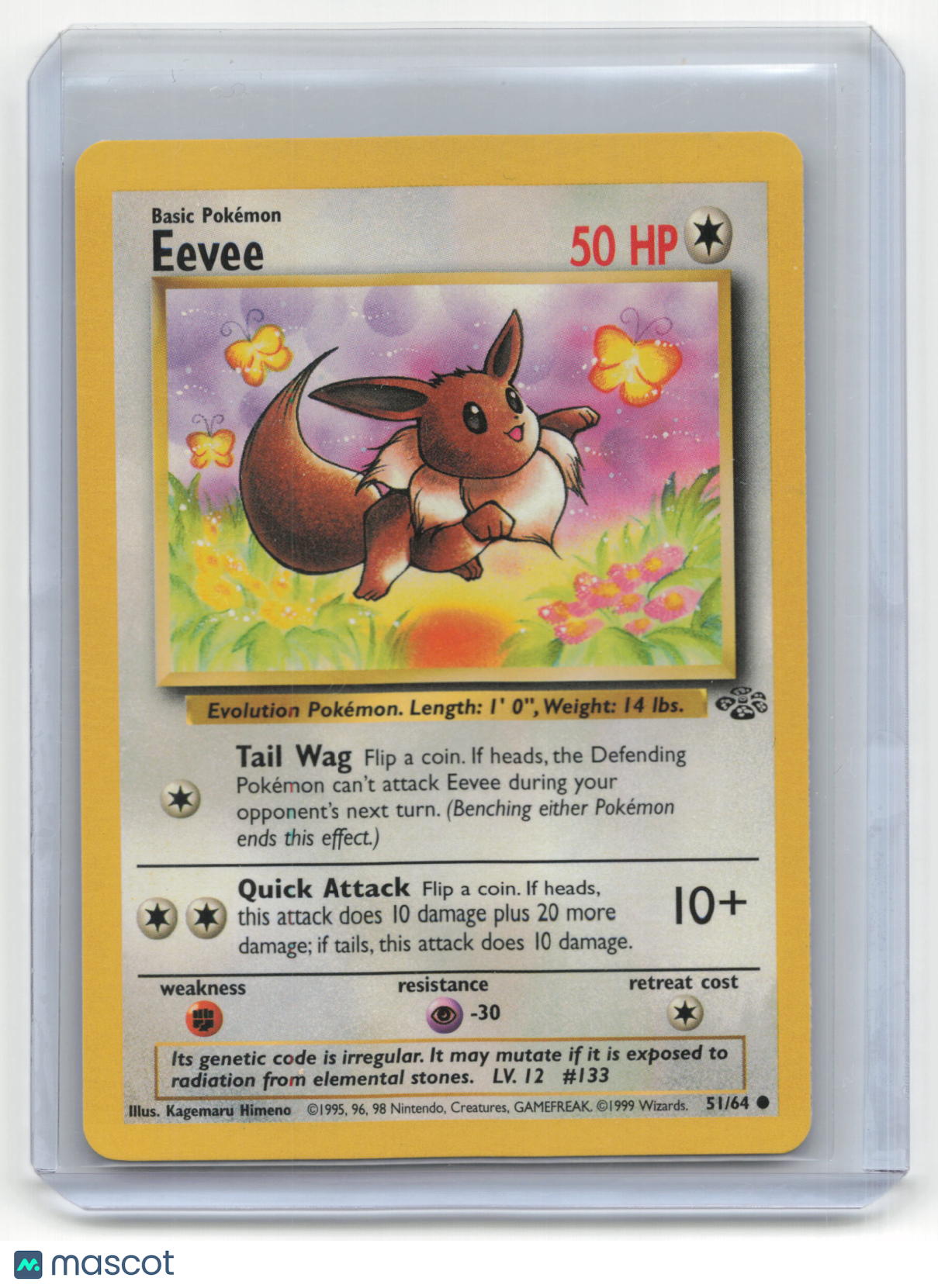 1999 Pokemon Eevee Jungle #51/64 Unlimited