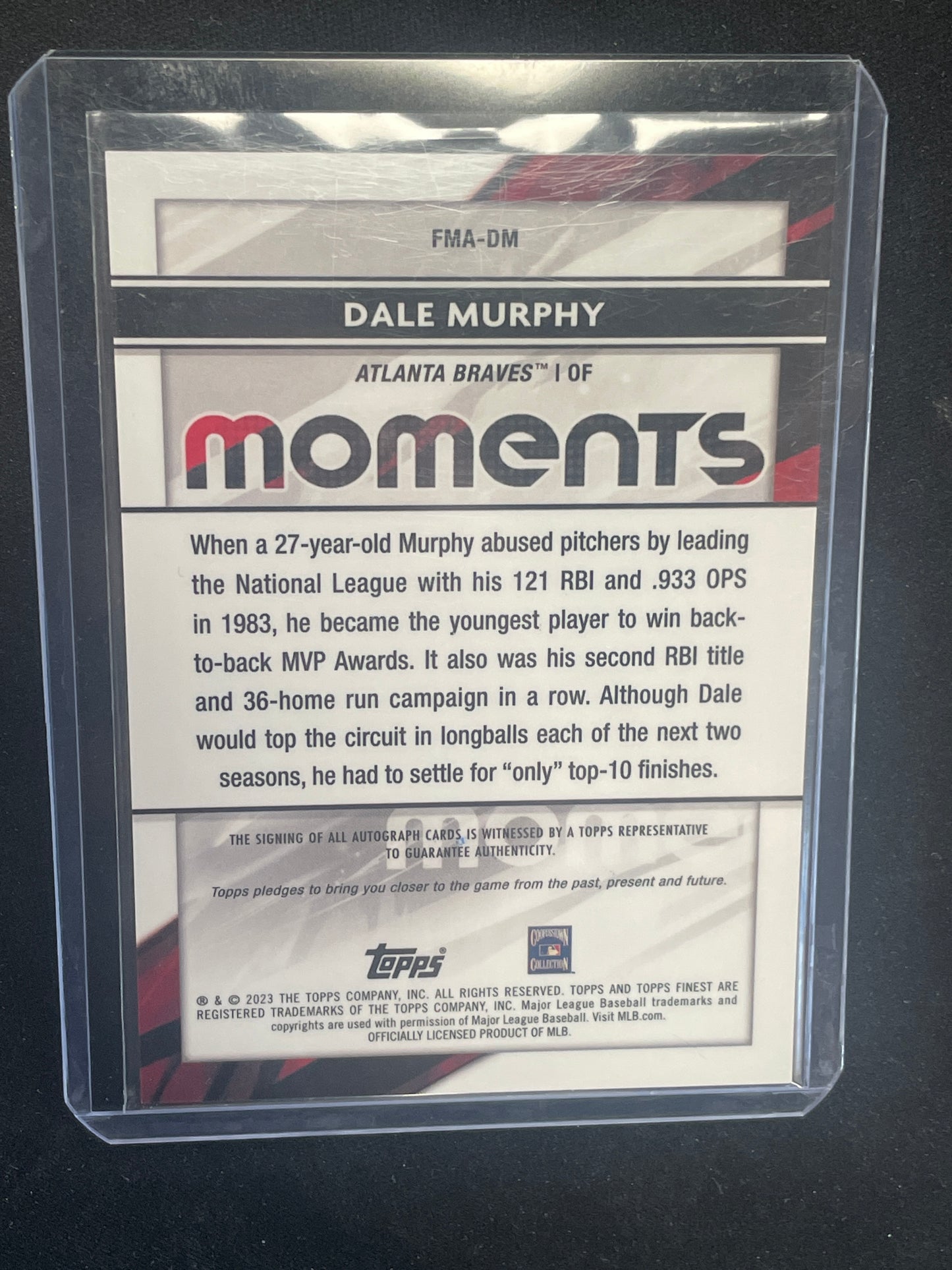 2023 Topps Finest Baseball Dale Murphy Red #FMA-RS