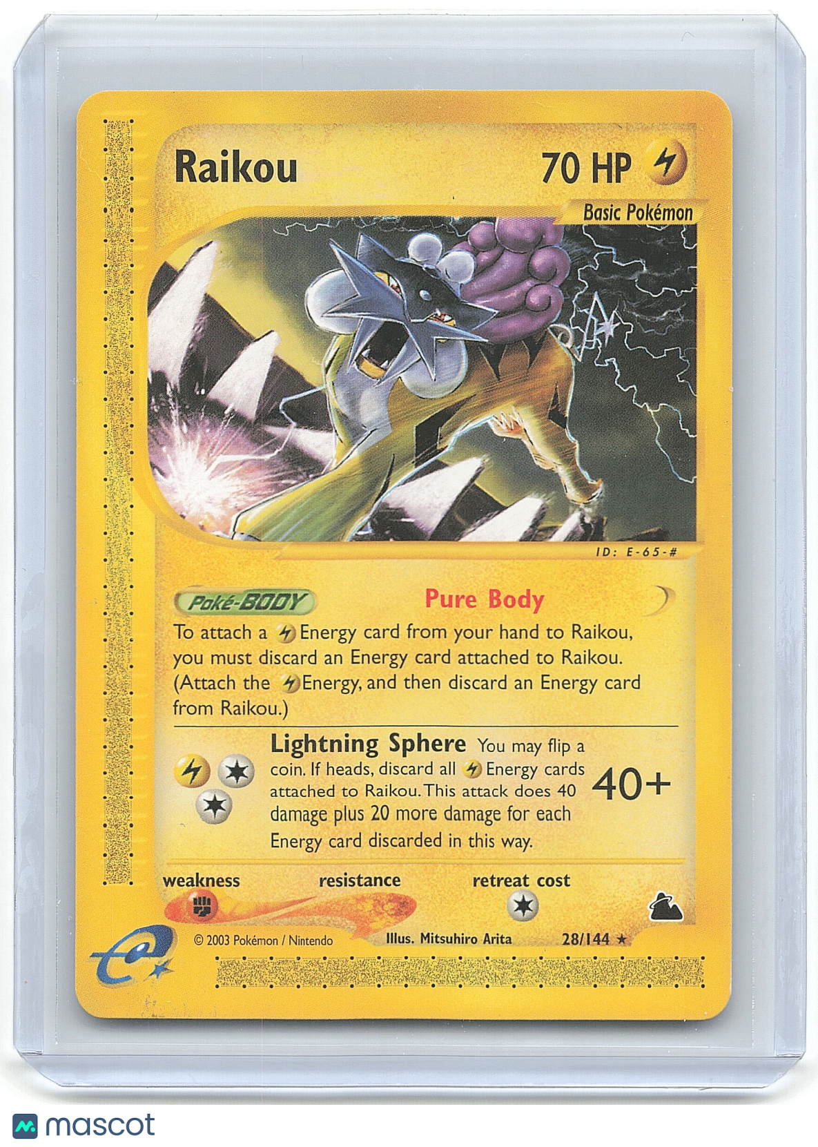 2001 Pokemon Raikou #28/64 28/144
