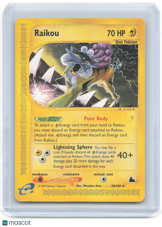 2001 Pokemon Raikou #28/64 28/144