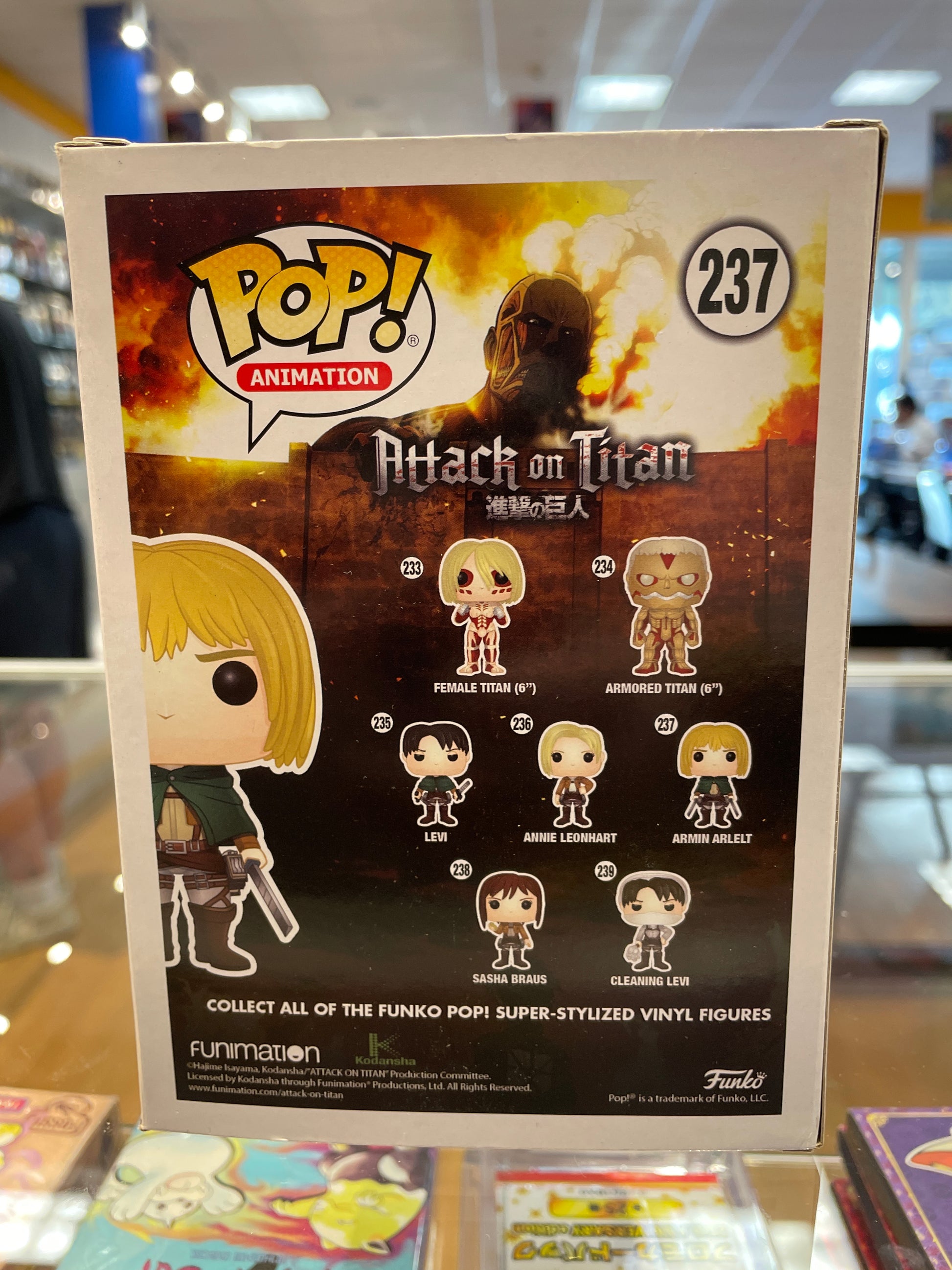 Funko Attack on Titan: Armin Arlert #237 (Very Good) FYE Exclusive - Papa Joey's Collectibles
