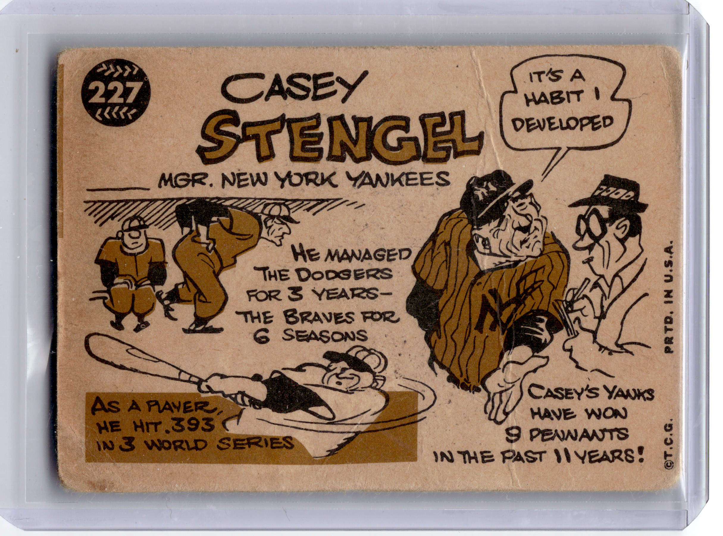 1960 Topps Baseball—Casey Stengel #227 —Poor