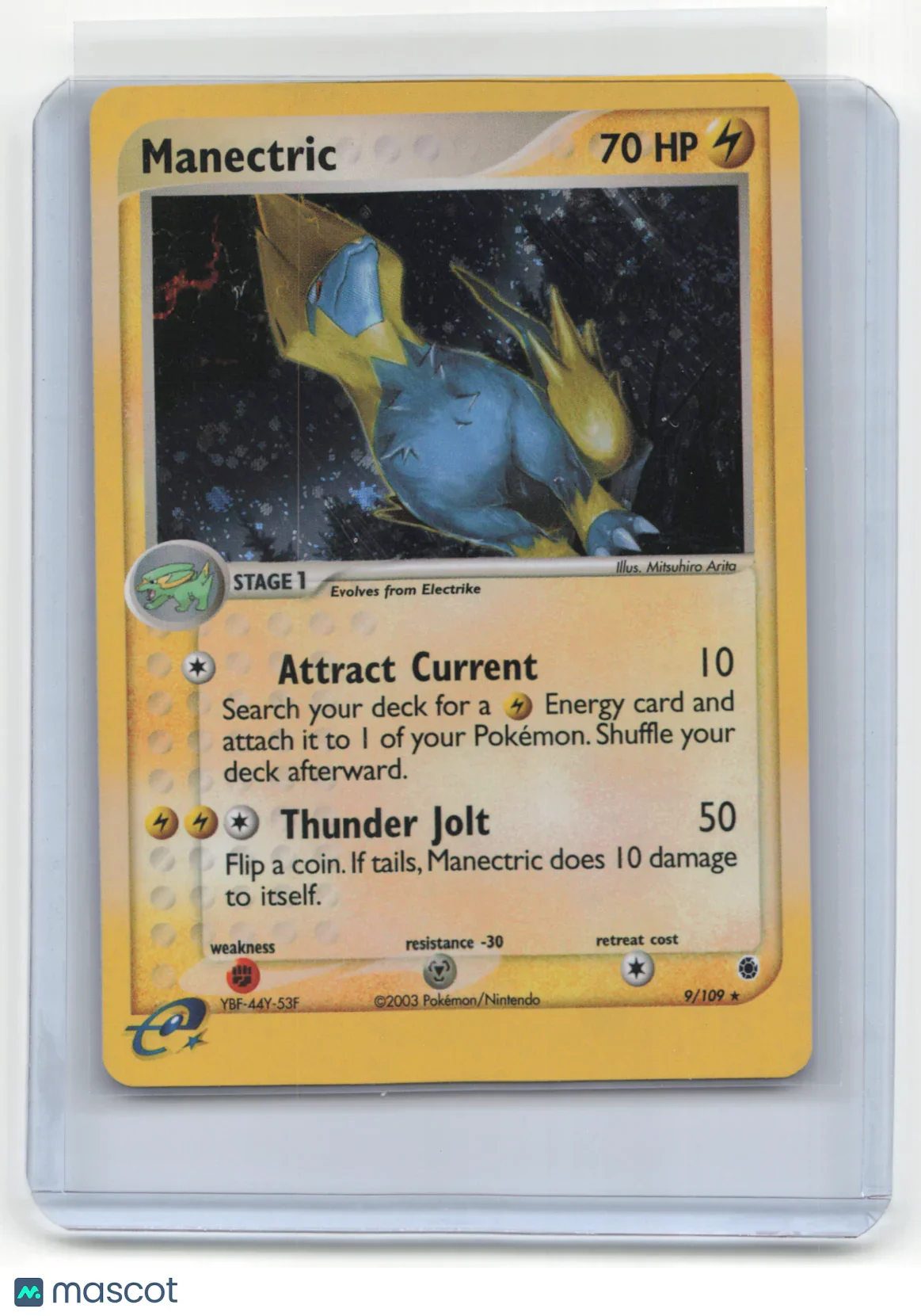 2003 Pokemon Manectric EX Ruby & Sapphire #9/109 Holo Swirl - Papa Joey's Collectibles