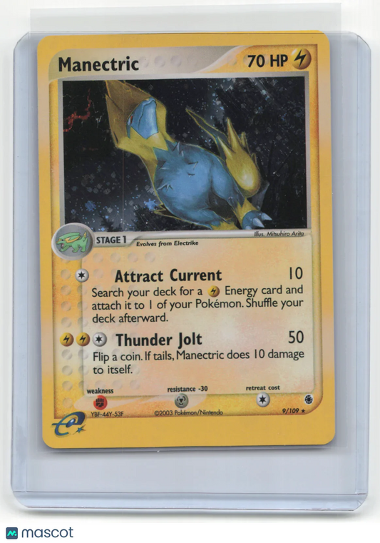 2003 Pokemon Manectric EX Ruby & Sapphire #9/109 Holo Swirl - Papa Joey's Collectibles