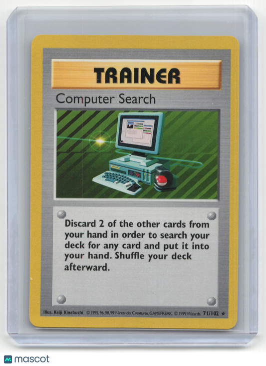 1999 Pokemon Computer Search Base Set #71/102 Light Played Shadowless