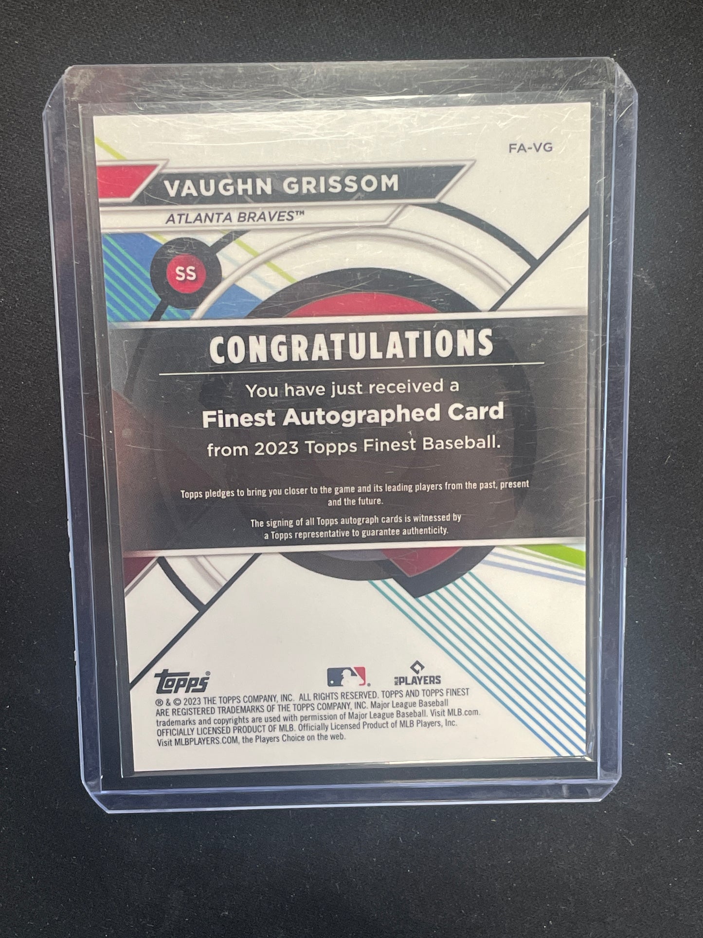 2023 Topps Finest Baseball Vaughn Grissom Autograph /99 #06/99