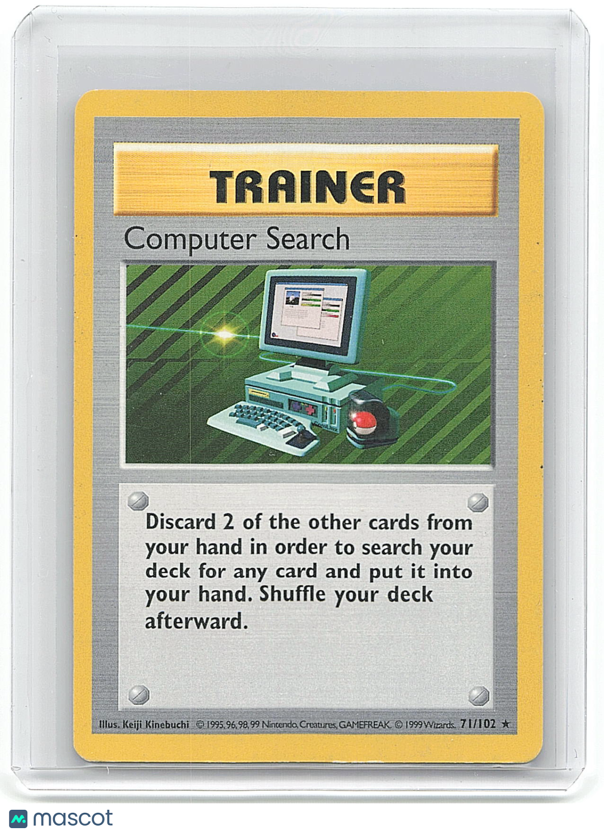 1999 Pokemon Computer Search #71/102 Shadowless