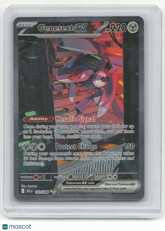 2025 Pokemon TCG Genesect EX Black Bolt #169/086 Lightly Played