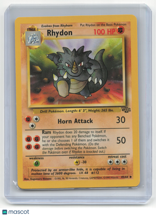 1999 Pokemon TCG Rhydon Jungle #45/64 Basic