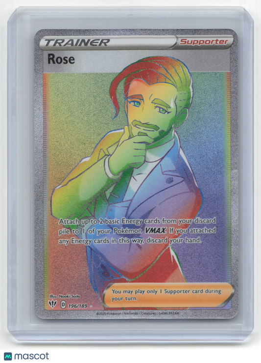 Rose 2020 Pokemon Sword & Shield Darkness Ablaze #196/189 Trainer Supporter - Papa Joey's Collectibles