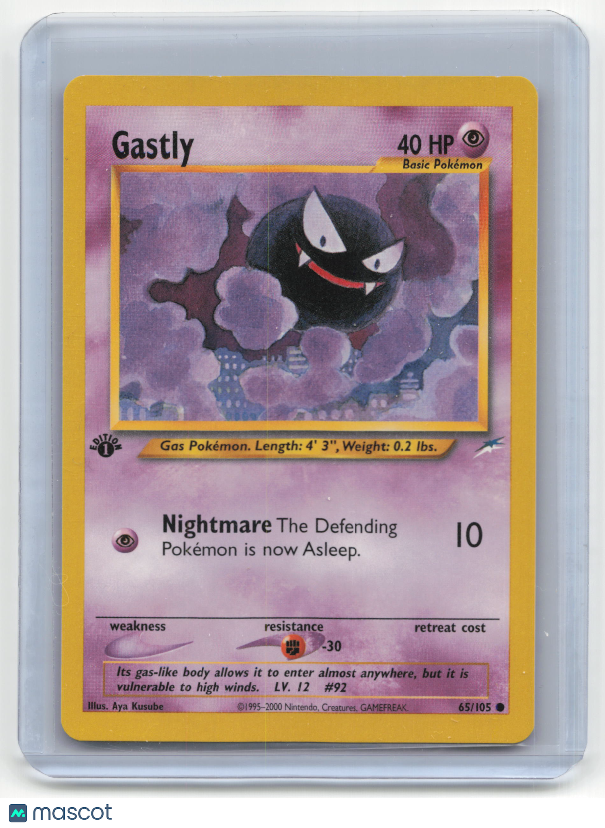 2002 Pokemon TCG Gastly Neo Destiny #65/105 1st Edition