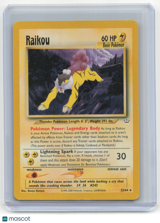 2001 Pokemon TCG Raikou Neo Revelation #22/64 Unlimited - Papa Joey's Collectibles
