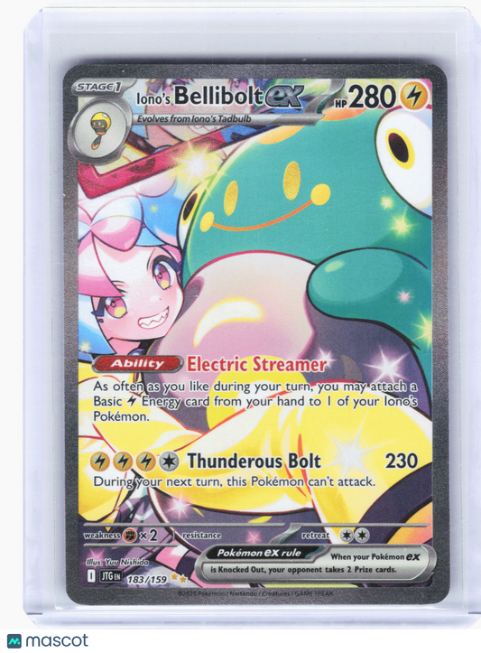 2025 Pokemon—Iono's Bellibolt ex #183/159 Journey Together—SIR Holo