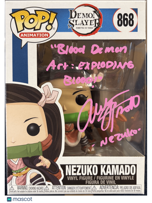 2021 Funko Demon Slayer Nezuko Kamado #868 Autographed W/ COA Sealed Boxes