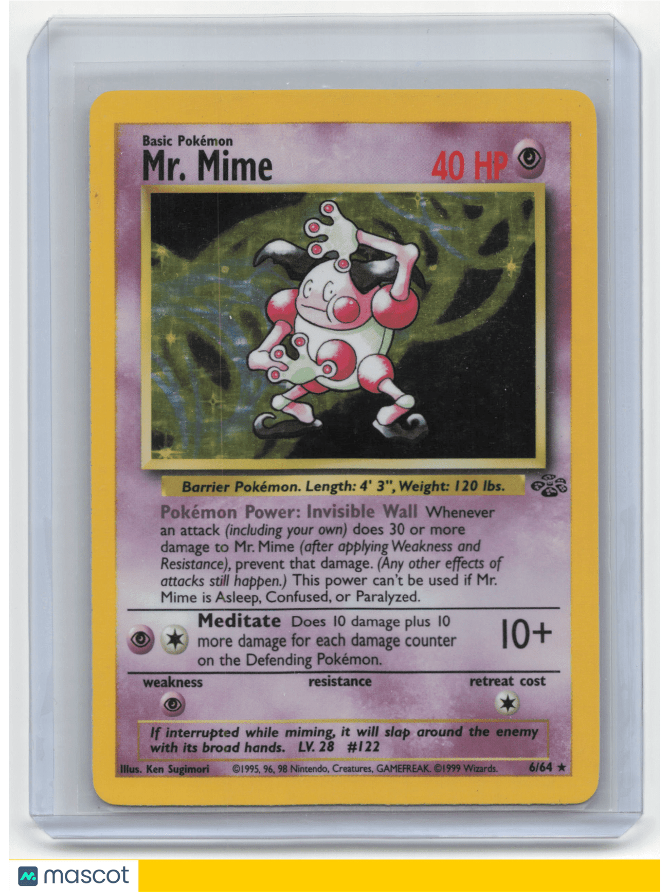 1999 Pokemon Mr. Mime Jungle #6/64 TCG/CCG