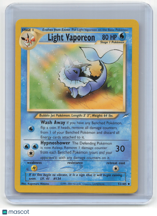 2002 Pokemon TCG Light Vaporeon Neo Destiny #52/105 Light Played Unlimited