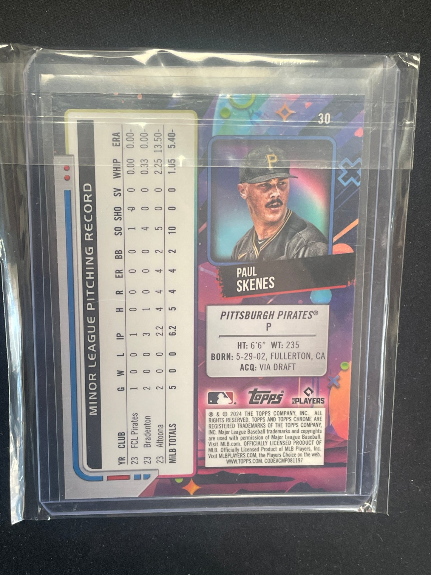 2024 Topps Chrome Cosmic Baseball Skenes RC