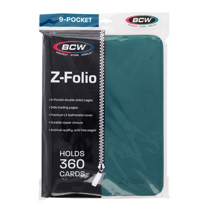 BCW Teal 9-Pocket 360-ct. Standard size Z-Folio Binder