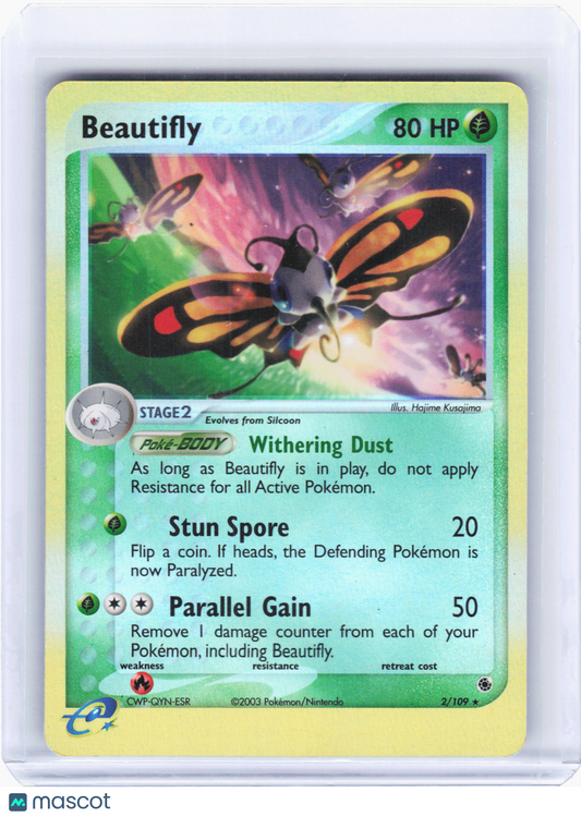2003 Pokemon—Beautifly #2/109 EX Ruby & Sapphire—Reverse Holo [Lightly Played]