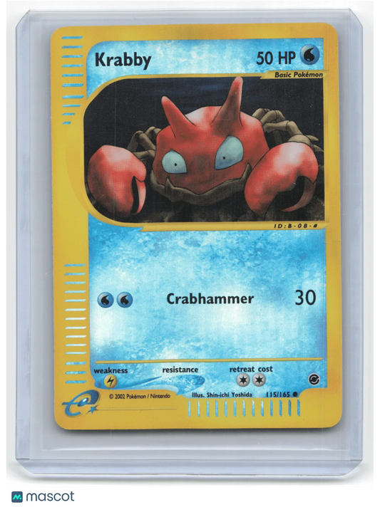 Pokemon TCG Krabby 2002 Pokemon e-Card #115/165 - Papa Joey's Collectibles