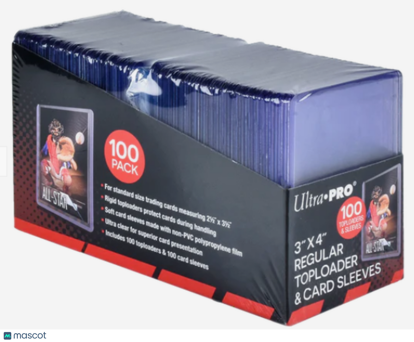 Ultra PRO 35 Pt. Pt. Clear 3" x 4" Regular Toploader & Card Sleeves 100 ct.