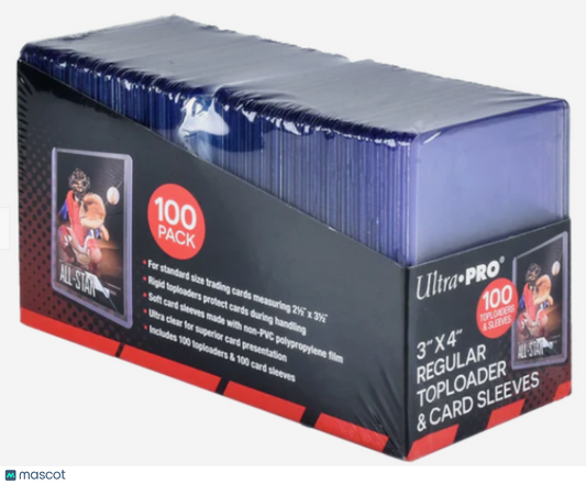 Ultra PRO 35 Pt. Pt. Clear 3" x 4" Regular Toploader & Card Sleeves 100 ct.