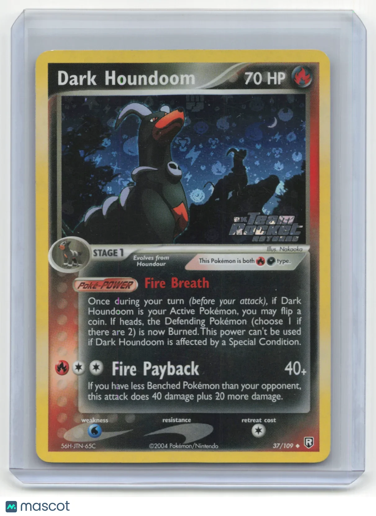 2004 Pokemon TCG Dark Houndoom EX Team Rocket Returns #37/109 Lightly Played - Papa Joey's Collectibles