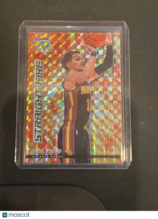 2021 2020-21 Panini Mosaic Basketball Trae Young Straight Fire Silver #17