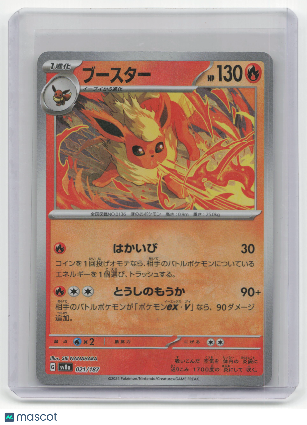 2024 Pokemon Flareon Terastal Fest EX #021/187 Japanese MasterBall Holo