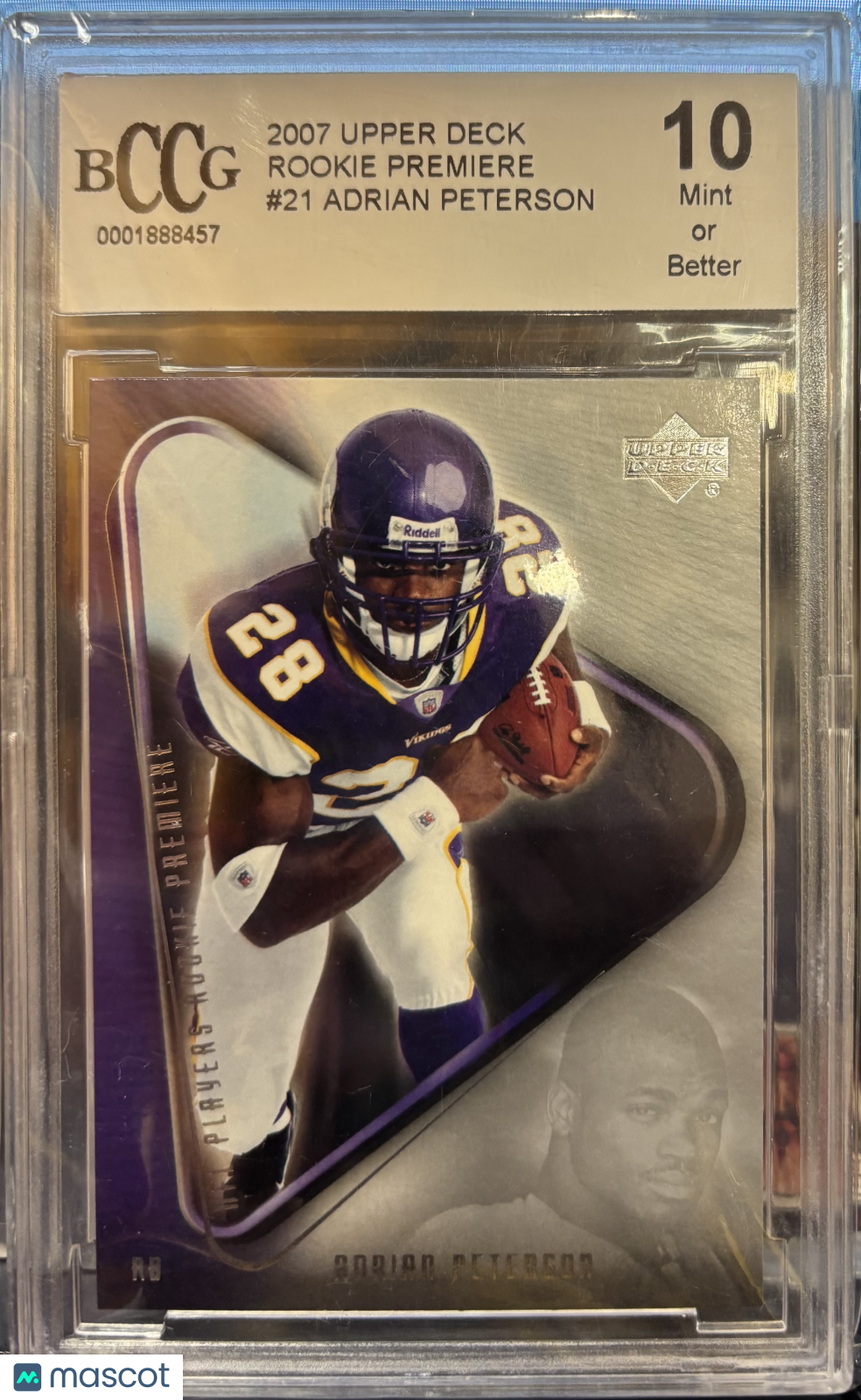 2007 Upper Deck Rookie Premiere Football Adrian Peterson #21 BGS 10