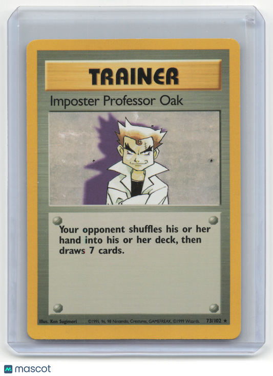 1999 Pokémon Imposter Professor Oak Base Set #73/102 Unlimited