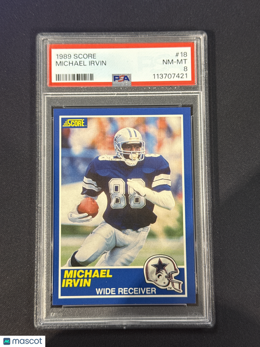 1989 Score Football Michael Irvin #18 PSA 8