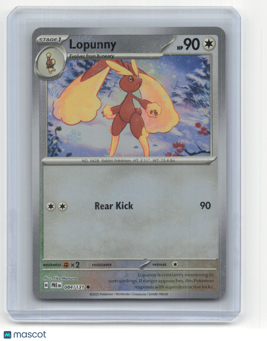 2025 Pokemon Lopunny Prismatic Evolutions #84/131 Master Ball Near Mint