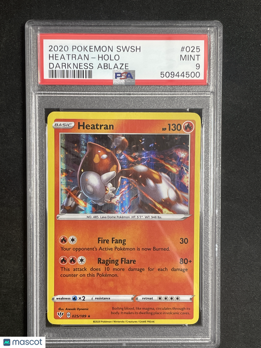 2020 PokéMon TCG Heatran Darkness Ablaze #025 Darkness Ablaze PSA 9
