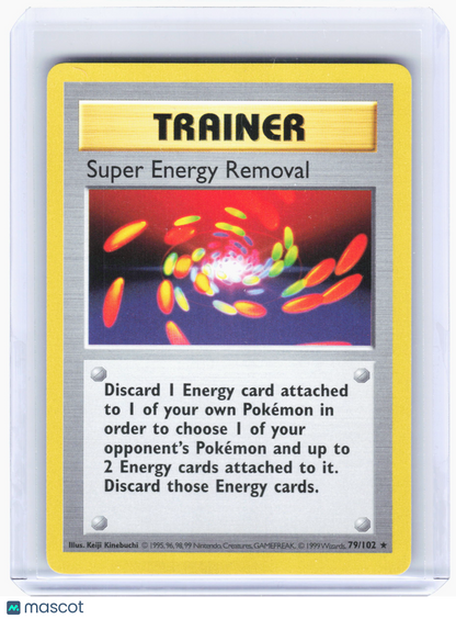 1999 Pokemon—Super Energy Removal #79/102 Base Set (Shadowless)—Rare Nonfoil