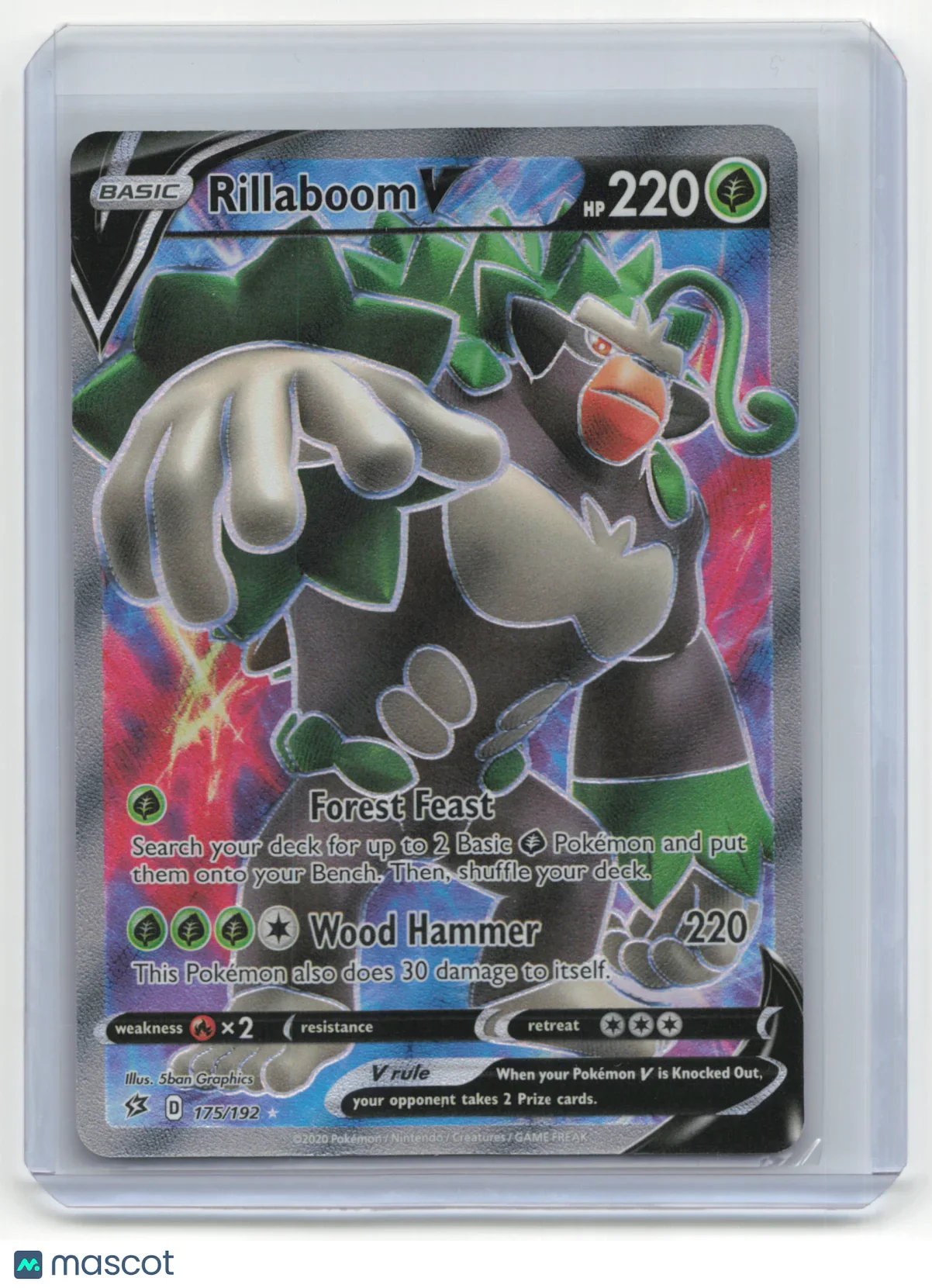 2020 Pokemon TCG Rillaboom V Rebel Clash #175/192 - Papa Joey's Collectibles