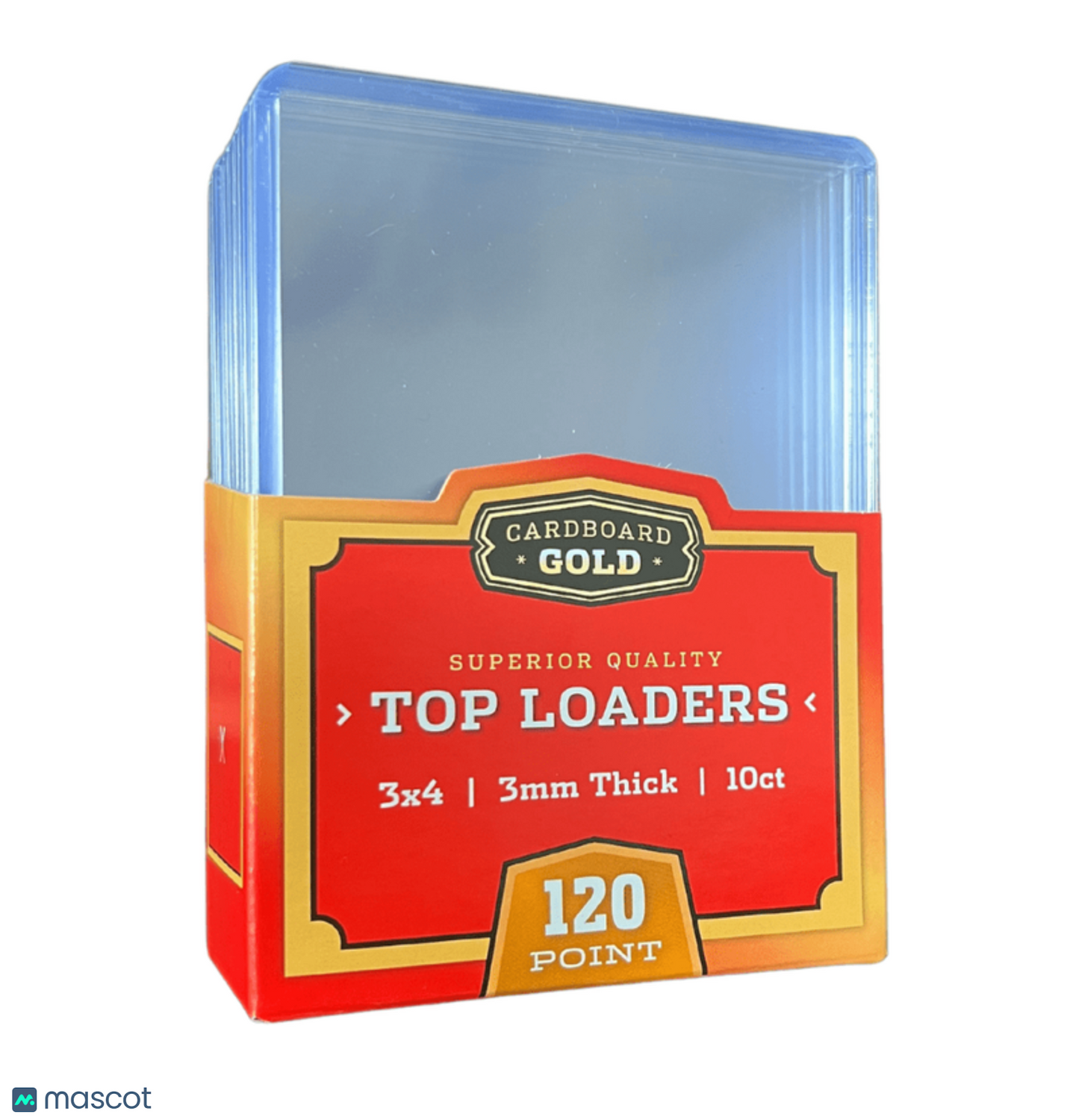 Carboard Gold Standard 120 Pt. Clear 3" x 4" Toploader 10 ct.