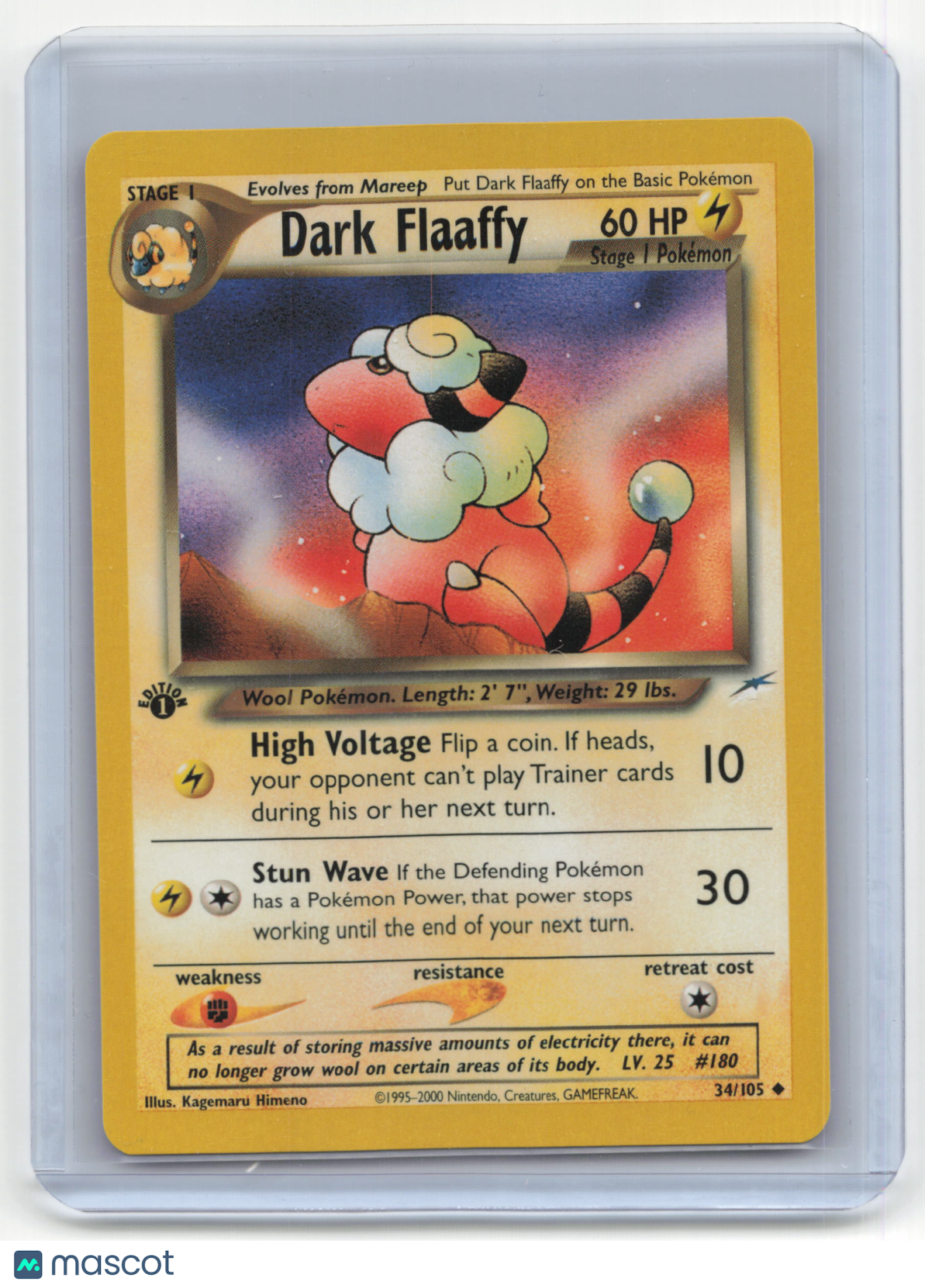 2002 Pokemon TCG Dark Flaaffy Neo Destiny #34/105 1st Edition