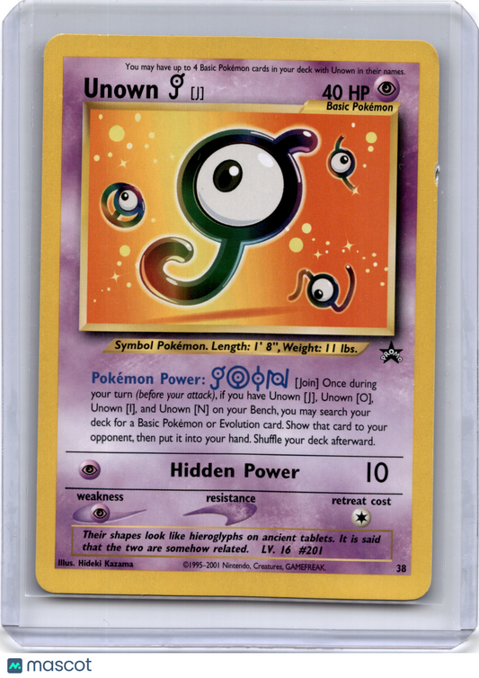 2001 Pokemon TCG Unown S WOTCC Black Star Promos #38 Heavy Played