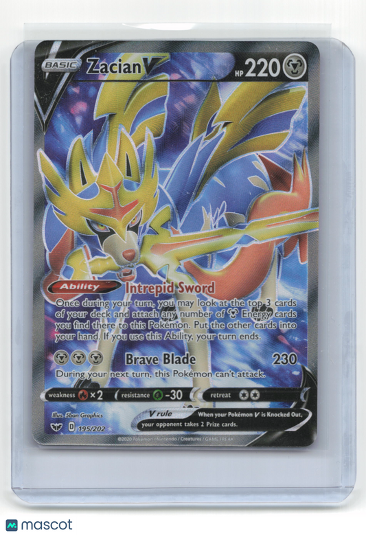 2020 Pokemon TCG Zacian V Sword & Shield #195/202