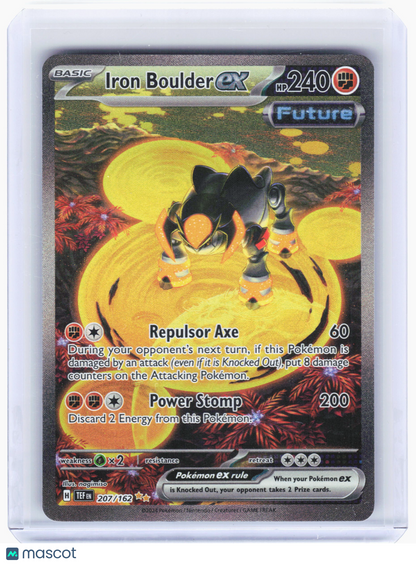 2024 Pokemon—Iron Boulder ex #207 Temporal Forces—Special Illustration Rare Holo