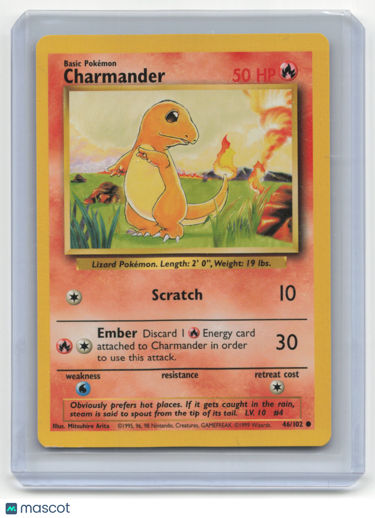 1999 Pokemon Charmander Base Set #46/102