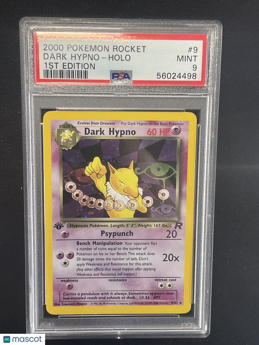 Pokemon TCG Dark Hypno 2000 Pokemon Rocket #9 1ST Edition PSA 9