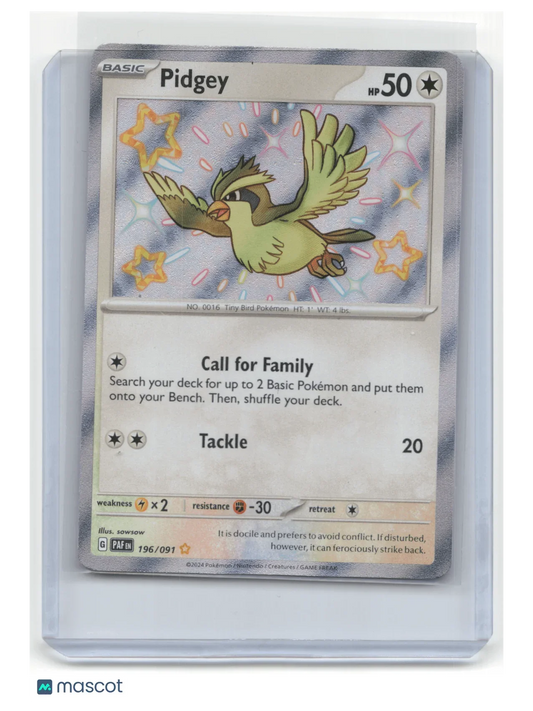 2024 Pokemon TCG Pidgey Paldean Fates #196/091 - Papa Joey's Collectibles