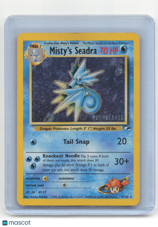2000 Pokemon Misty's Seadra WOTC Promo #9/132 Damaged Prerelease