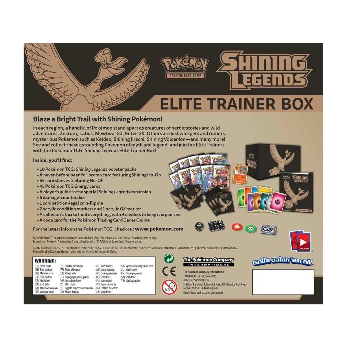 2017 Pokemon Shining Legends Elite Trainer Box