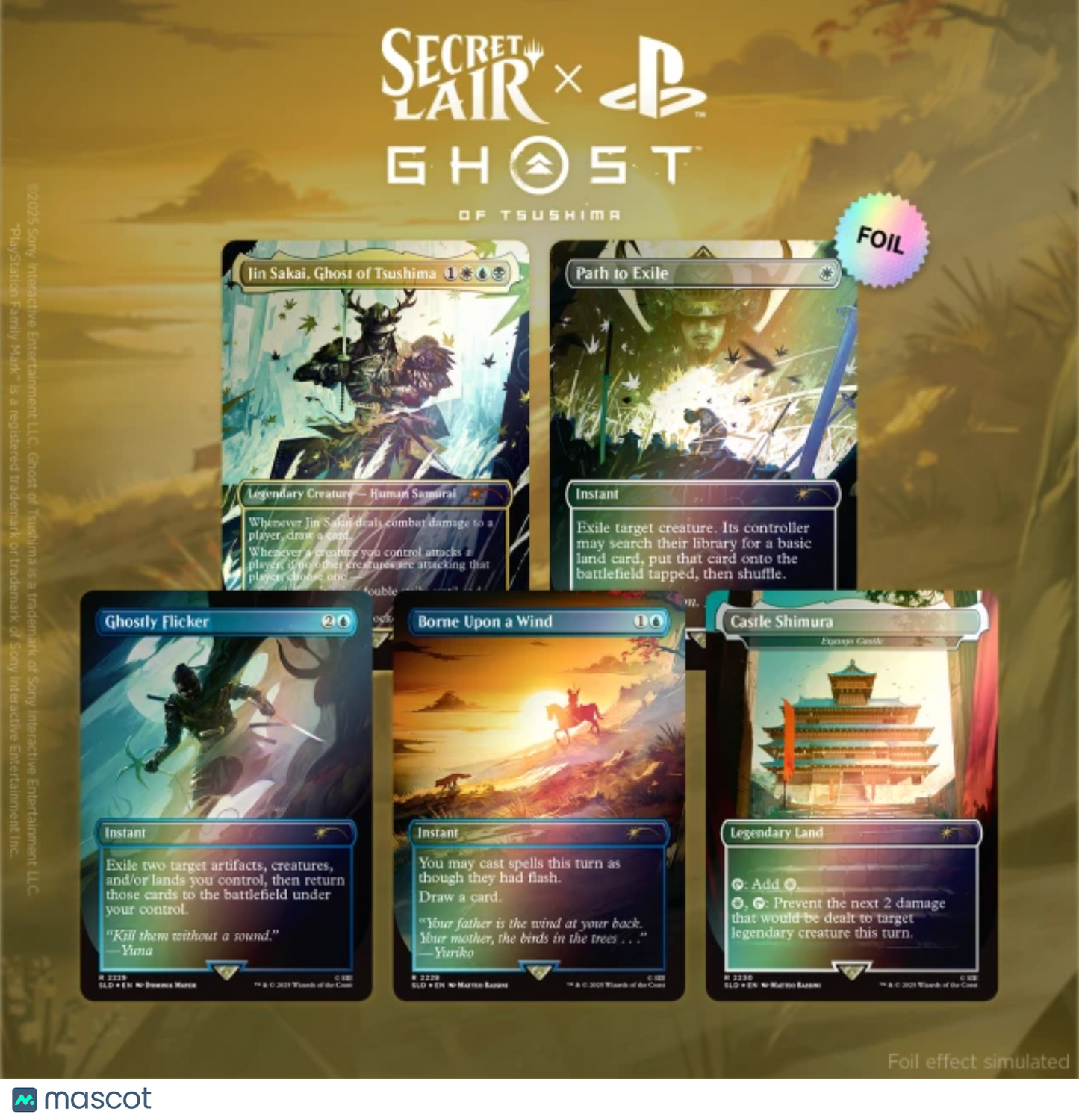 2025 Magic: The Gathering Secret Lair x Ghost of Tsushima (Rainbow Foil Edition)