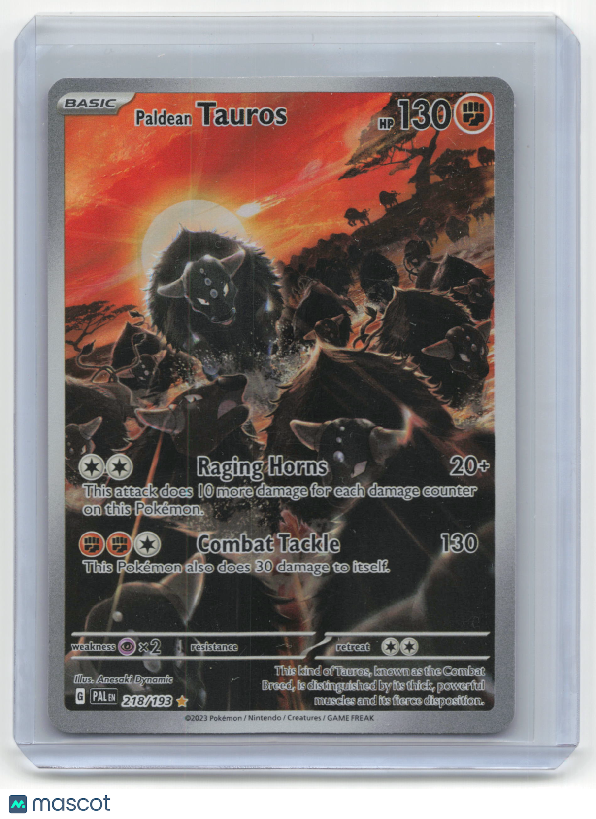 2023 Pokemon TCG Paldean Tauros Scarlet & Violet - Paldea Evolved #218/193