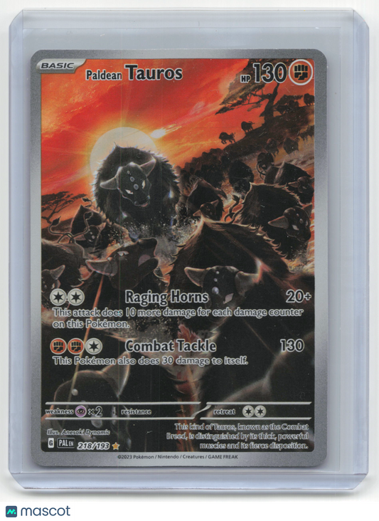 2023 Pokemon TCG Paldean Tauros Scarlet & Violet - Paldea Evolved #218/193