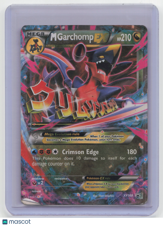 2016 Pokemon TCG M Garchomp EX XY Black Star Promos #XY168 Damaged